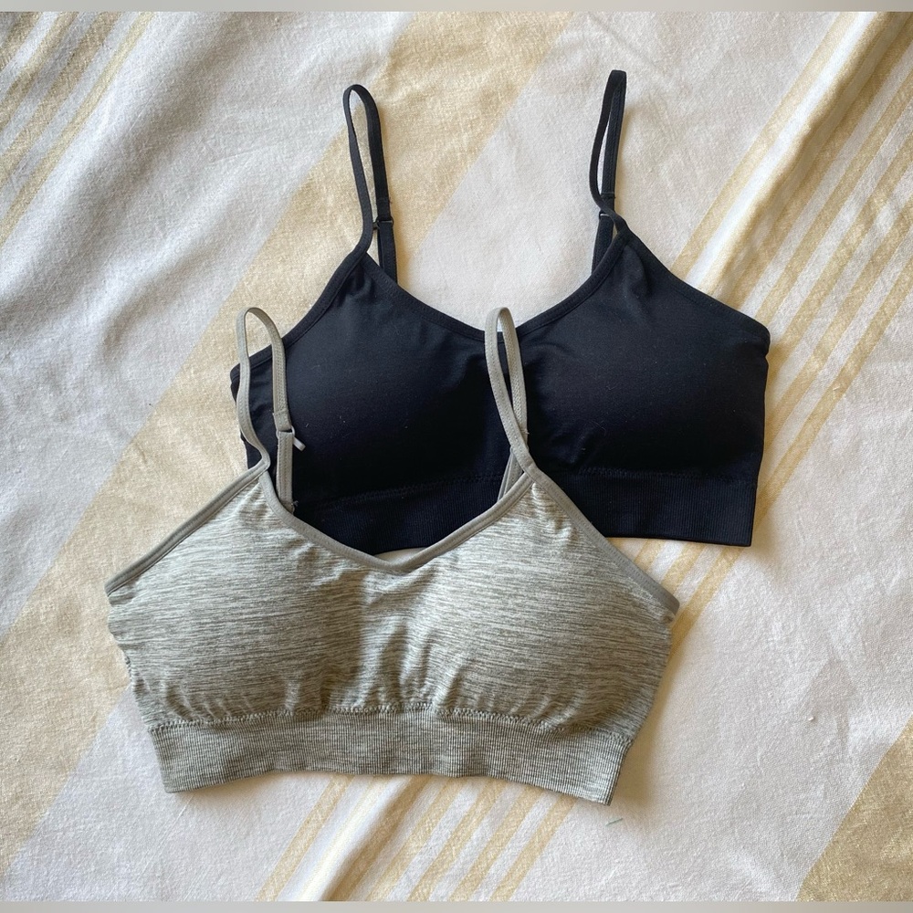 Flirtitude NWOT Women's Black and Gray Bralette Set SZ M